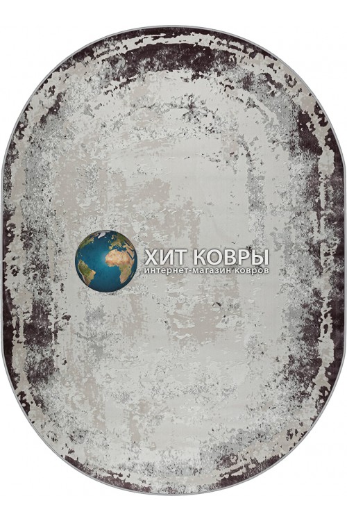 Российский ковер Rimma Lux 36897 Серый-фиолетовый овал